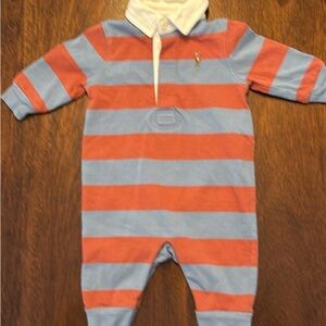 Ralph Lauren Boys Striped Blue and red Kids One Piece 3mo